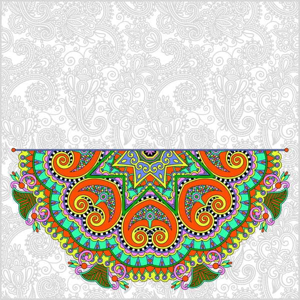 Floral round pattern in ukrainian oriental ethnic style — Stock Vector