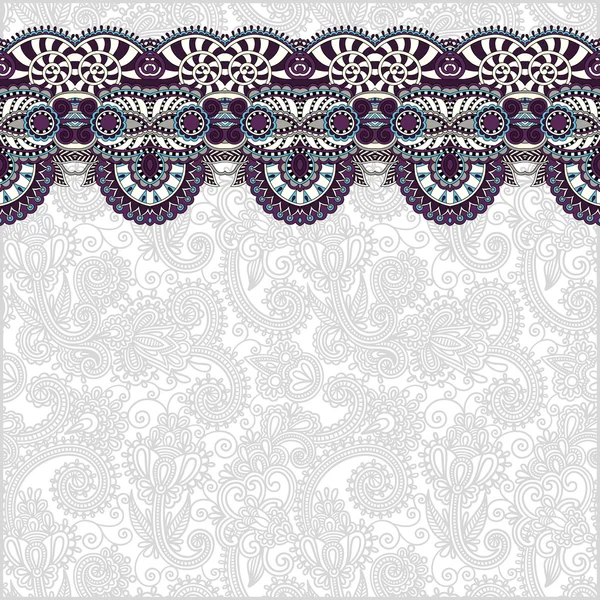 Fondo ornamental con cinta de flores, patrón de rayas — Vector de stock