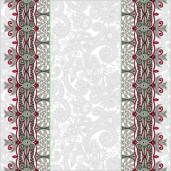 Fondo ornamental con cinta de flores, patrón de rayas — Vector de stock