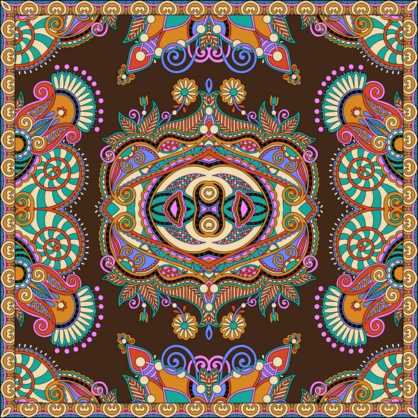 Paisley Floral Ornamental Tradicional Bandanna — Vetor de Stock