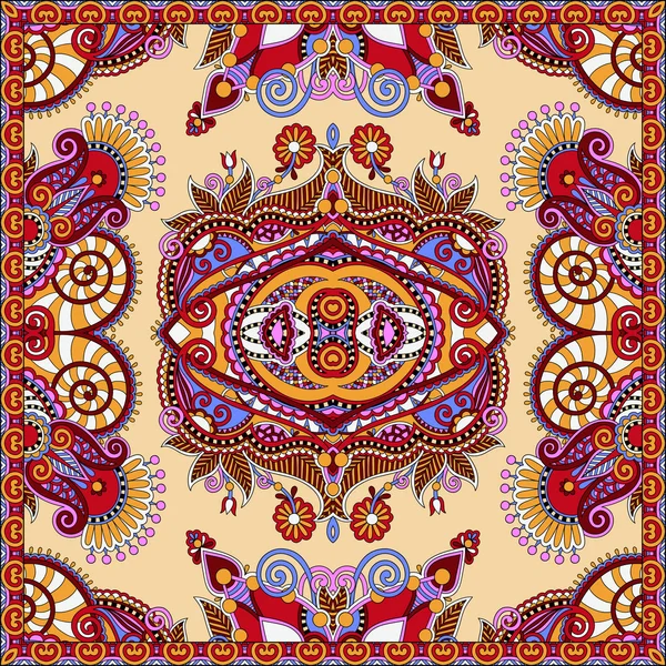 Floral tradicional ornamental Paisley Bandanna — Vector de stock