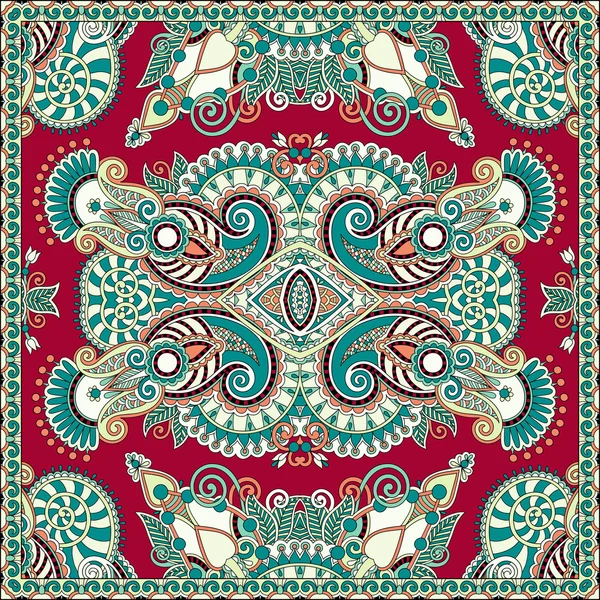 Traditional ornamental floral paisley bandanna — Stock Vector