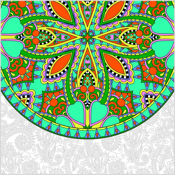 Modèle floral ornemental avec élément plat ethnique cercle — Image vectorielle