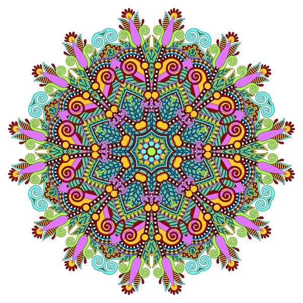 Beau motif circulaire vintage d'arabesques, floral rond — Image vectorielle