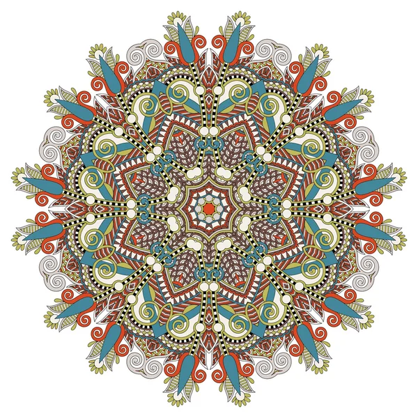 Beau motif circulaire vintage d'arabesques, floral rond — Image vectorielle