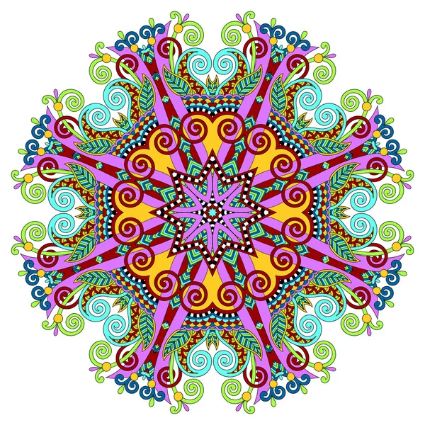 Mandala, círculo decorativo espiritual indio símbolo de flujo de loto — Vector de stock