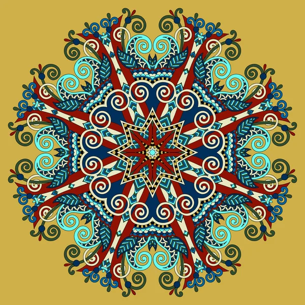 Mandala, cercle décoratif spirituel indien symbole de flux de lotus — Image vectorielle