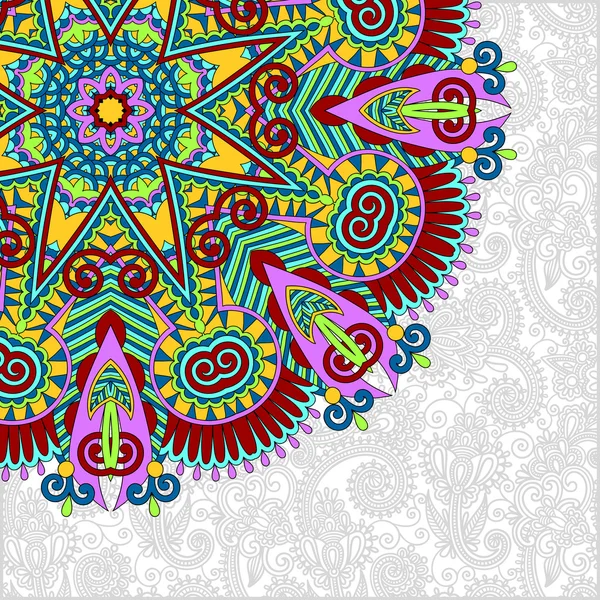 Motif rond floral dans le style ethnique oriental ukrainien pour votre — Image vectorielle