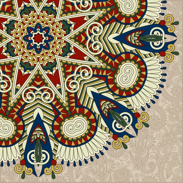 Цветочный круглая картина в украинском восточном этническом стиле для вашего — стоковый вектор