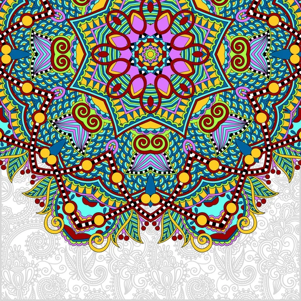 Motif rond floral dans le style ethnique oriental ukrainien pour votre — Image vectorielle