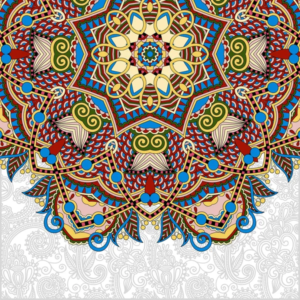 Motif rond floral dans le style ethnique oriental ukrainien pour votre — Image vectorielle