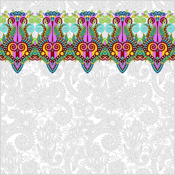 Ornamentaler Hintergrund mit Blumenband, Streifenmuster, Gruß — Stockvektor