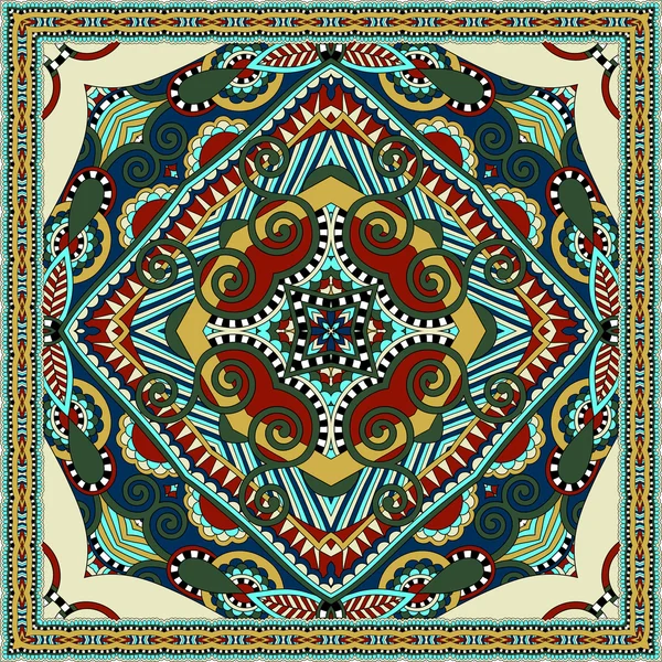 Écharpe de cou en soie ou motif carré mouchoir en k ukrainien — Image vectorielle