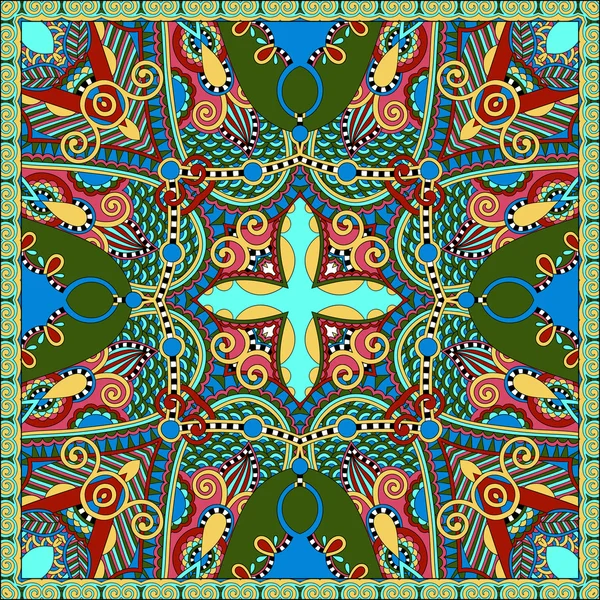 Écharpe de cou en soie ou motif carré mouchoir en k ukrainien — Image vectorielle