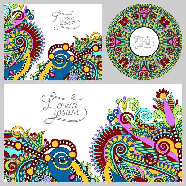 Conjunto de fondo decorativo floral, diseño de marco de plantilla para c — Vector de stock