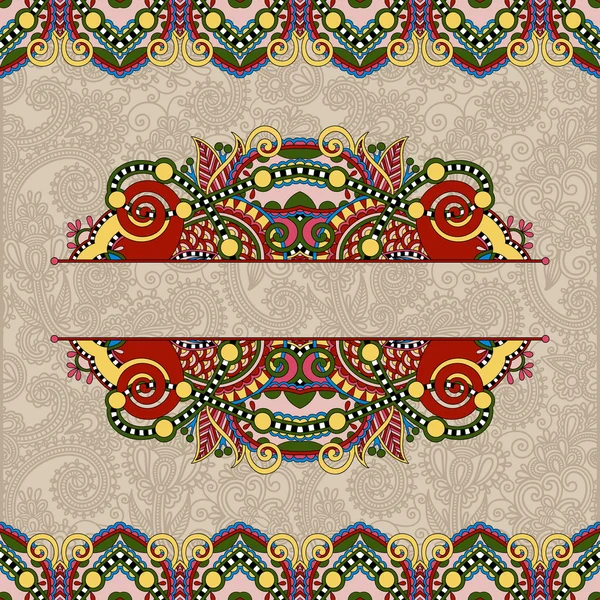 Cartão de convite decorativo floral, design de moldura paisley vintage , — Vetor de Stock