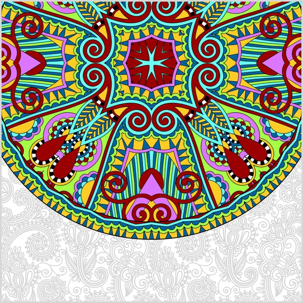 Διακοσμητικά floral πρότυπο με κύκλο εθνοτικές πιάτο στοιχείο, Αντρας — Διανυσματικό Αρχείο