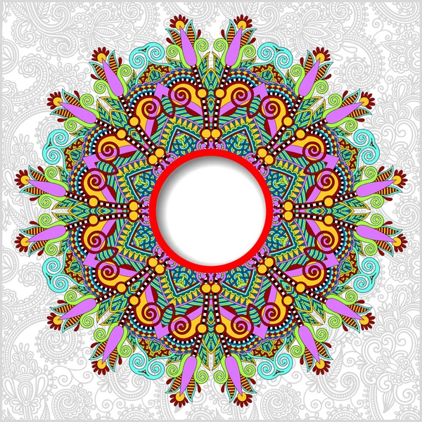 Motif rond floral dans le style ethnique oriental ukrainien pour votre — Image vectorielle