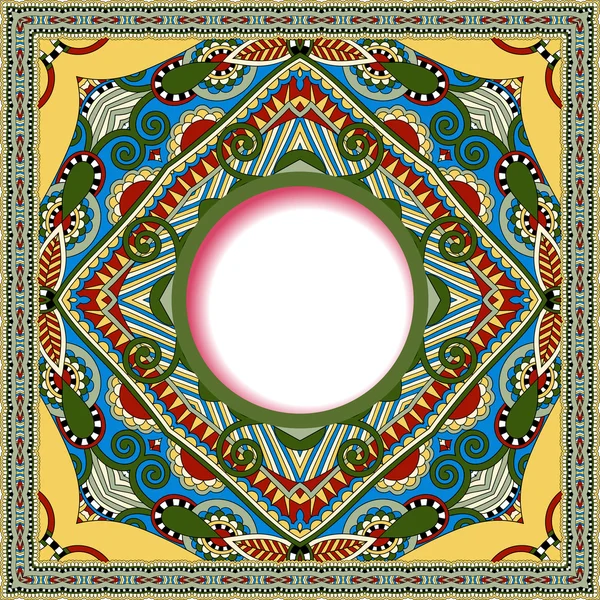 Motif rond floral dans le style ethnique oriental ukrainien pour votre — Image vectorielle