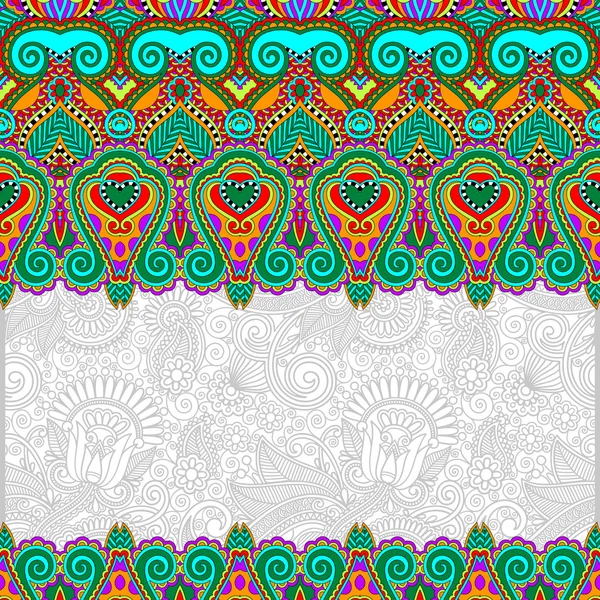 Fundo folclórico floral ornamental para convite — Vetor de Stock