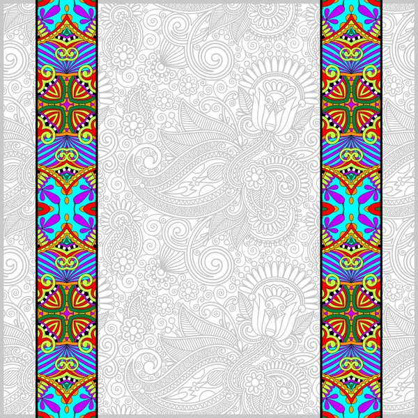 Кружевные границы полосы на декоративном цветочном фоне — стоковый вектор