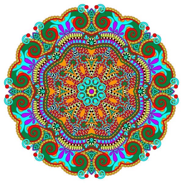 Mandala, círculo decorativo espiritual indio símbolo de loto — Vector de stock