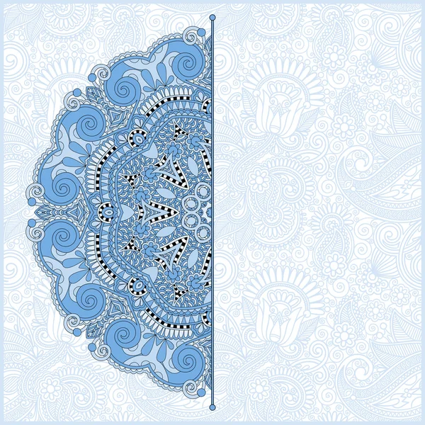 Patrón redondo floral de color azul — Vector de stock