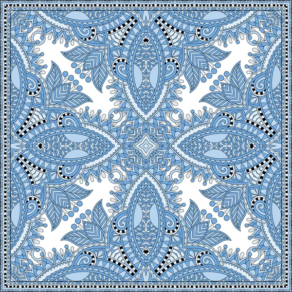 Zijde blauwe kleur Bandana vierkante patroon ontwerp — Stockvector