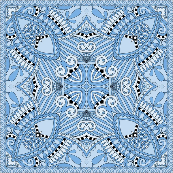 Seide blaue Farbe Einstecktuch quadratisch Muster Design — Stockvektor