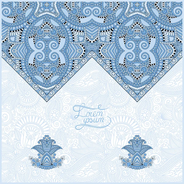 Plantilla decorativa oriental de color azul para tarjeta de felicitación — Vector de stock