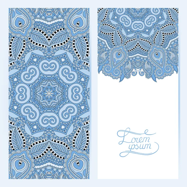 Blue colour decorative label card for vintage design — Stock Vector