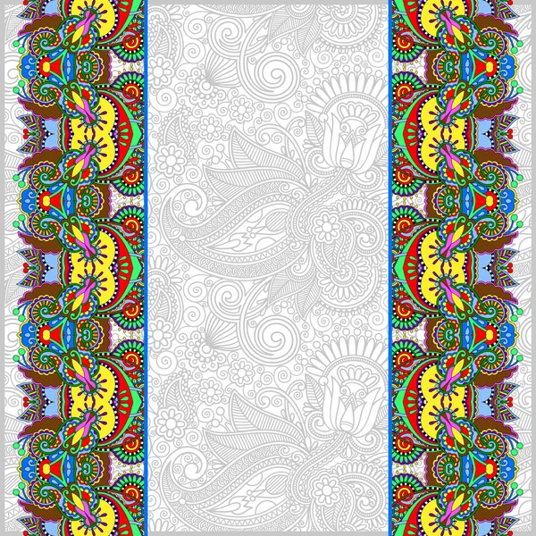 Fondo ornamental con cinta de flores, patrón de rayas — Vector de stock