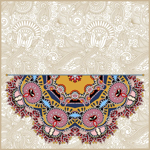 Motif rond floral dans le style ethnique oriental ukrainien — Image vectorielle