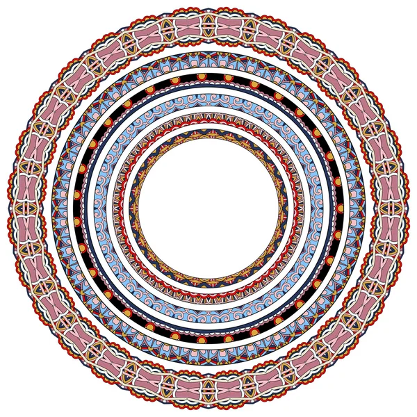 Набір круглих геометричних рамок, круглий бордюрний орнамент — стоковий вектор