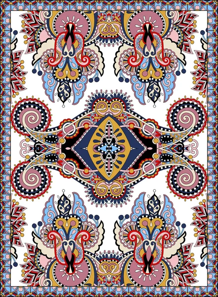 Desain karpet bunga ukrainian untuk dicetak di kanvas atau kertas - Stok Vektor