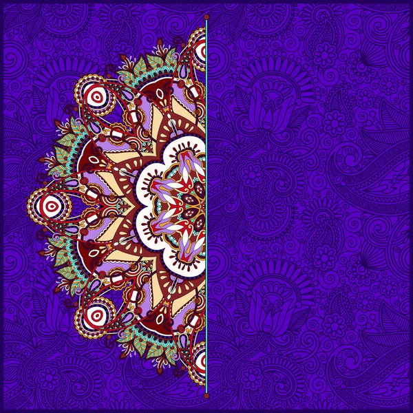 Patrón redondo floral en estilo étnico oriental ucraniano — Vector de stock