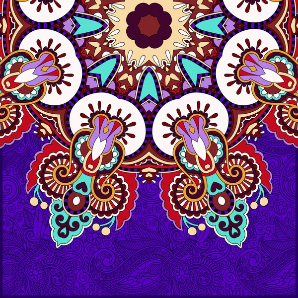 Motif rond floral dans le style ethnique oriental ukrainien — Image vectorielle