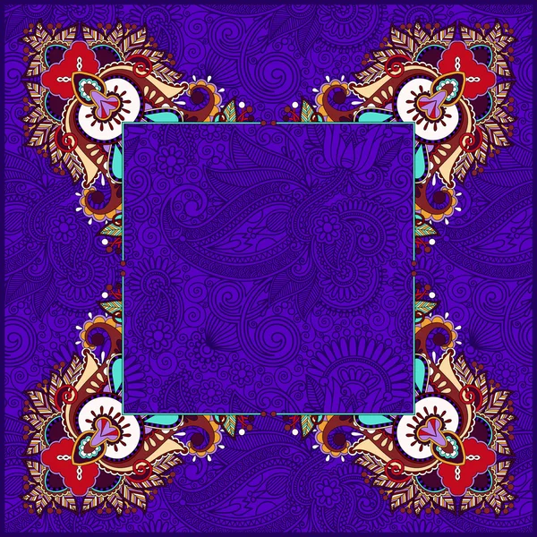 Floral frame, etnische Oekraïense ornament — Stockvector