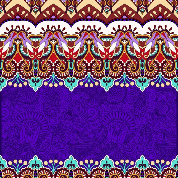 Ornamental floral folclórico violeta fundo para convite —  Vetores de Stock