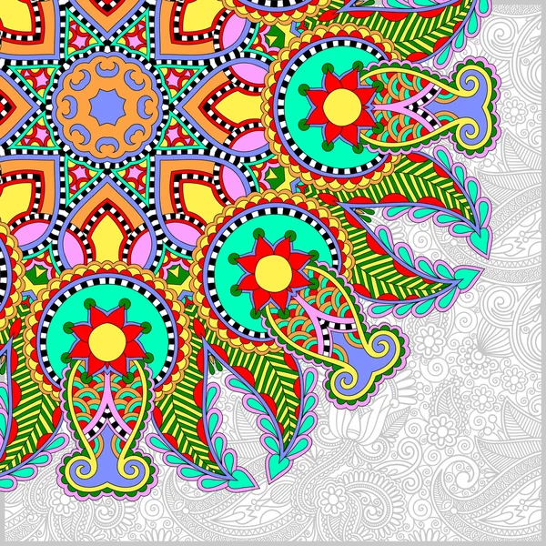 Motif rond floral dans le style ethnique oriental ukrainien pour votre — Image vectorielle