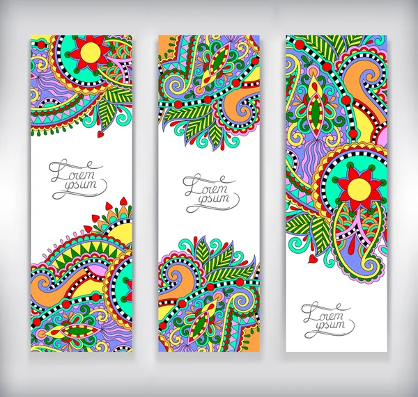 Set of decorative flower template banner, card, web design — Stock Vector