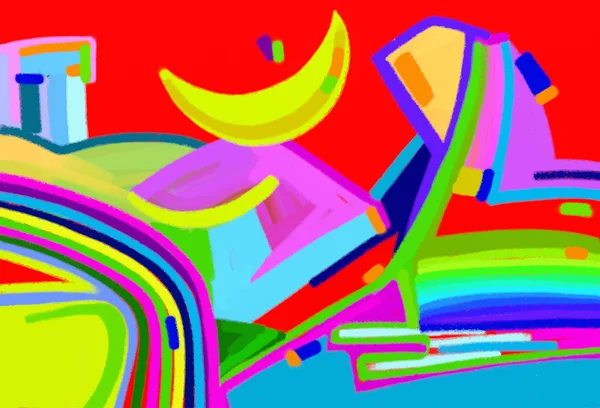 Arte digital original abstrato composição colorida — Vetor de Stock
