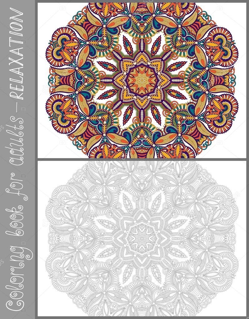 Coloring book page for adults - flower paisley design Stock Vector Image by ©karakotsya #61574483