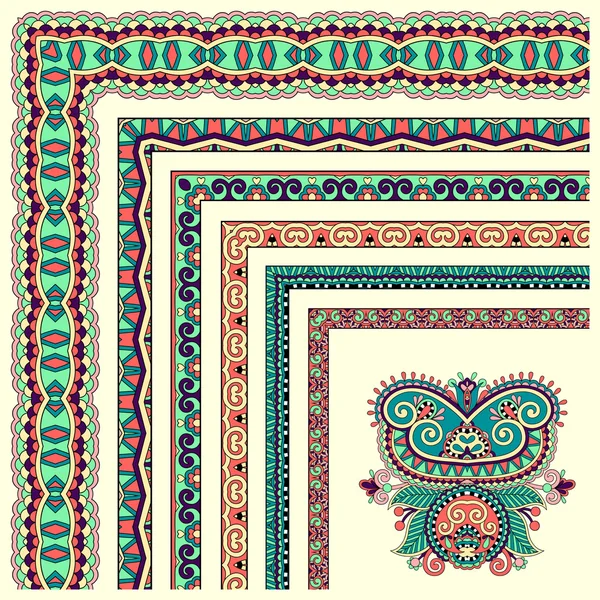 Design de moldura vintage floral. Conjunto de vetores. Todos os componentes são fáceis — Vetor de Stock