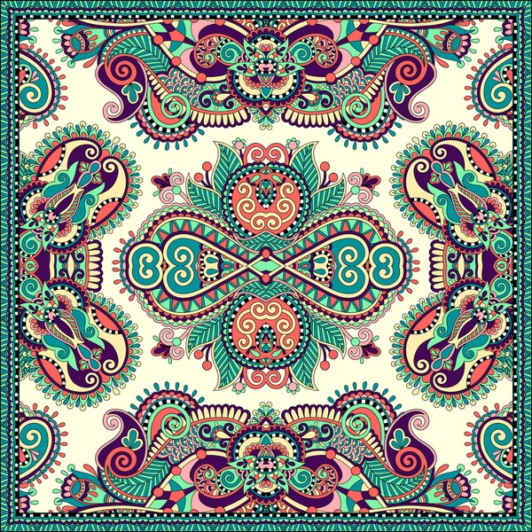 Floral tradicional ornamental Paisley Bandanna — Vector de stock