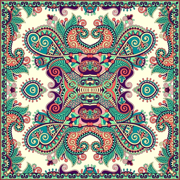 Traditional ornamental floral paisley bandanna — Stock Vector