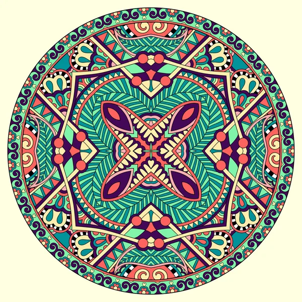 Diseño decorativo de plantilla de plato circular, patte geométrico redondo — Archivo Imágenes Vectoriales