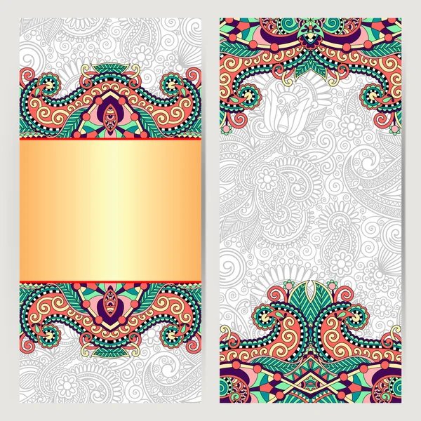 Decorative label card for vintage design, ethnic pattern — Stock Vector