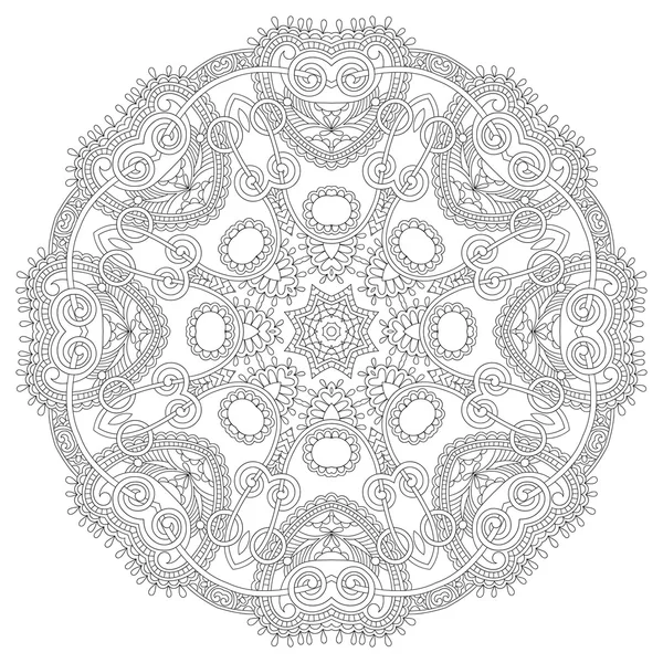 Round ornamental geometric doily pattern — Stock Vector