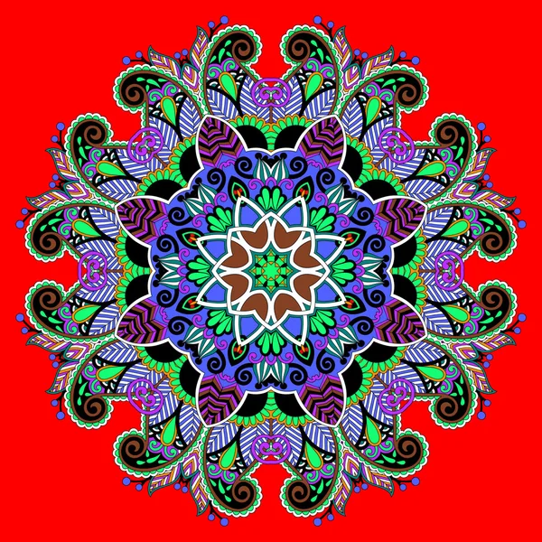 Círculo decorativo espiritual indio símbolo de flor de loto — Vector de stock